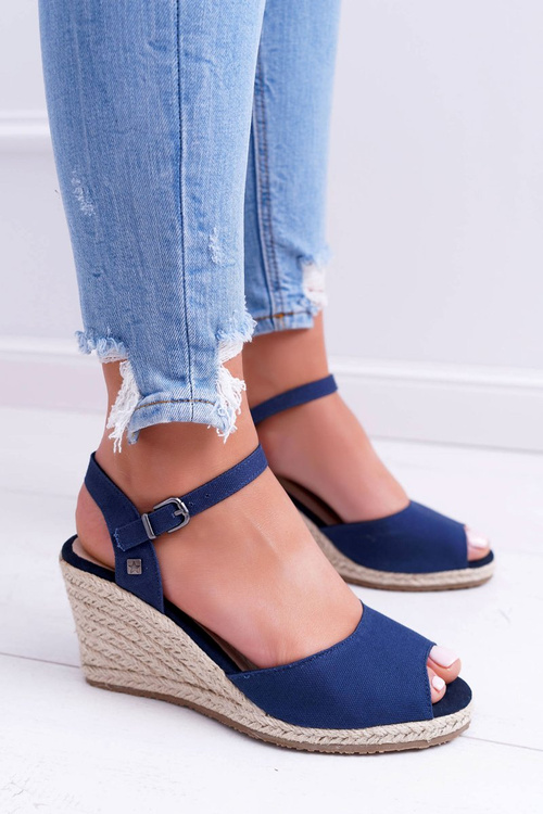 Dámske sandále na veľkej hviezde Big Star Navy Graced Wedge DD274A212