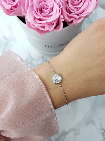 Dámsky náramok na reťazovom striebornom kruhu Selene