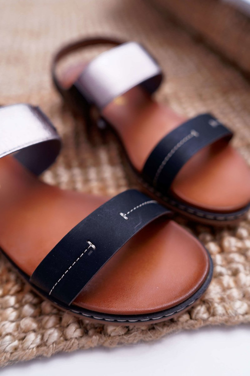 Dámské Sandály Ploché Sergio Leone SK014 Černé Agrina