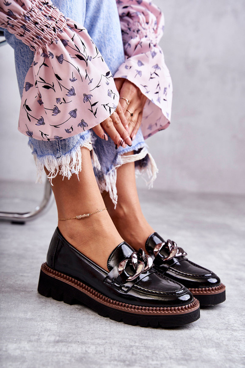 Lafefer lakované topánky na platforme Black Reidun