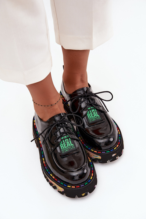 Lakované kožené dámské polobotky Artiker 57C0172 Černé