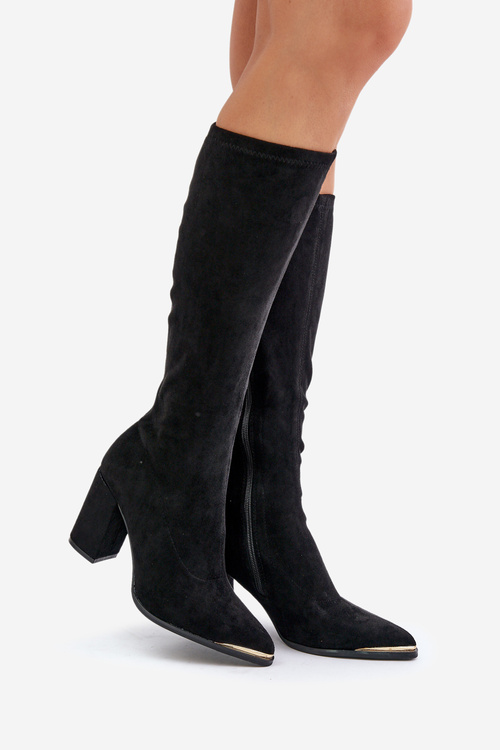 Ekokožené Kozačky Na Podpätku Čierne Batirae