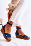 Suede Sandals na klinoch Maciejka 04565-06 Navy Blue