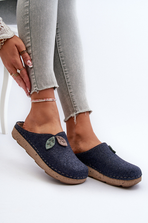 Dámske filcové papuče Inblu ED000013 tmavomodré