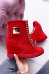 Dámske tenisky Lu Boo s reťazami Suede Red Monica