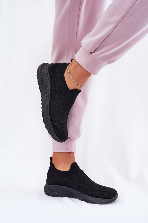 Nazúvacie Textilné Športové Topánky Dámske Čierne Minstina