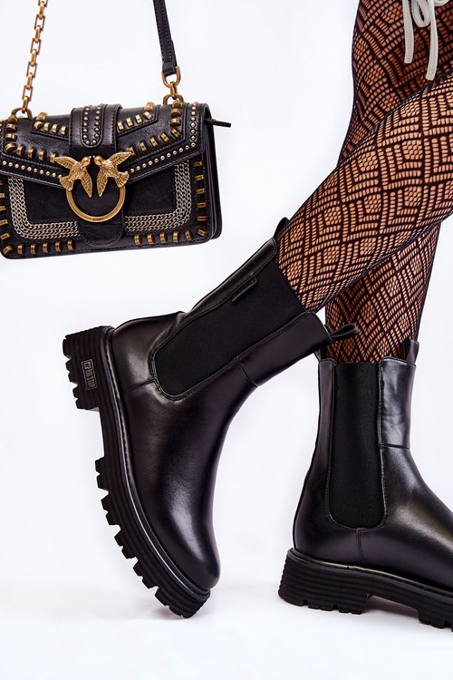 Vysoké zateplené nazouvací boty Big Star KK274500 Černe