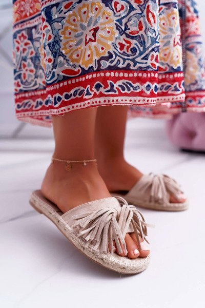 Ženské papuče Beige Boho Vices 8458
