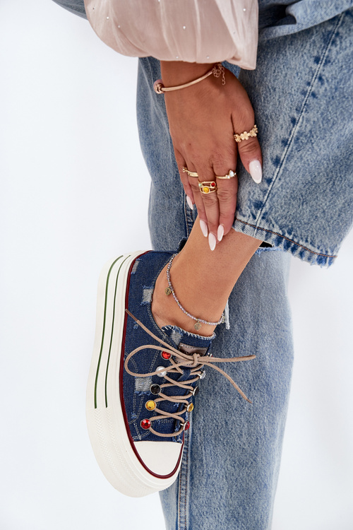 Dámské Tenisky Na Platformě GOE RR2N4103 Tmavě Modré