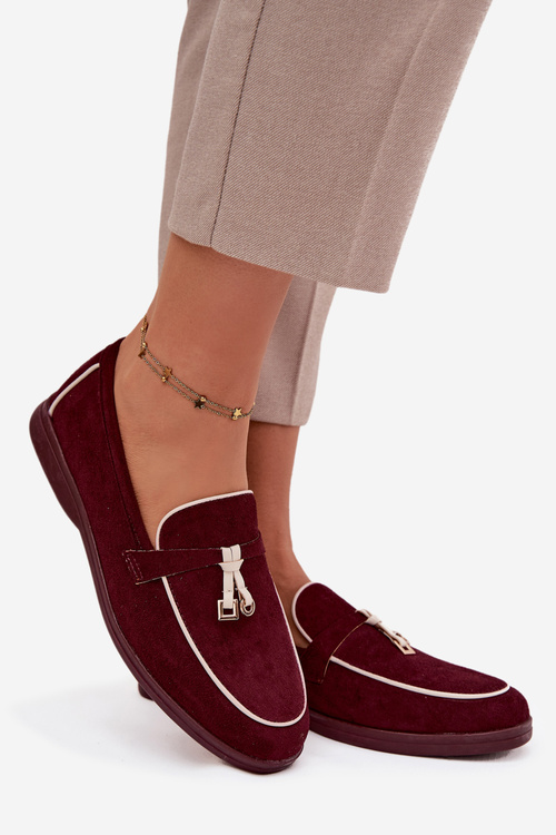 Mokasíny Loafers Ženy Z Eko Semišu Bordeaux Darwen