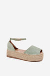 Dámske espadrilky na platforme s pletením mentolové Selise