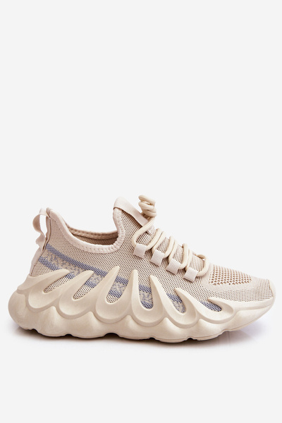 Dámske módne ponožkové tenisky Beige daxo