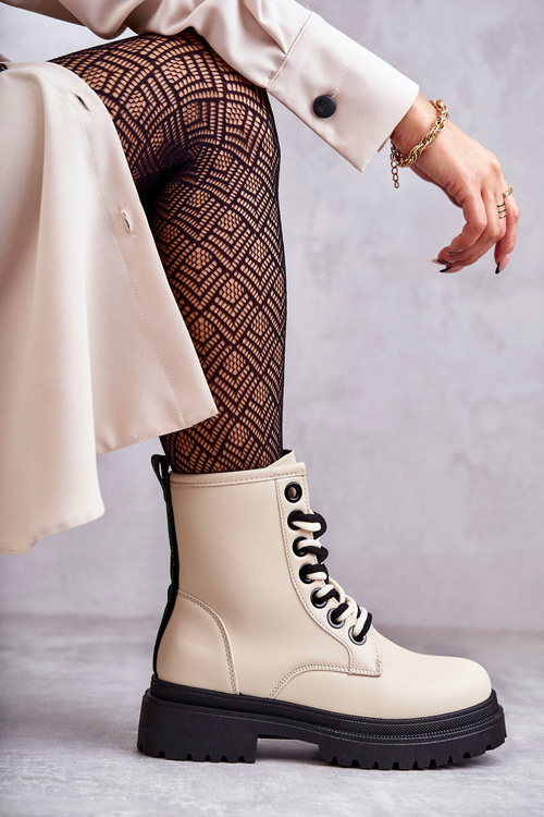 Dámske kožené topánky svetlo béžová denila