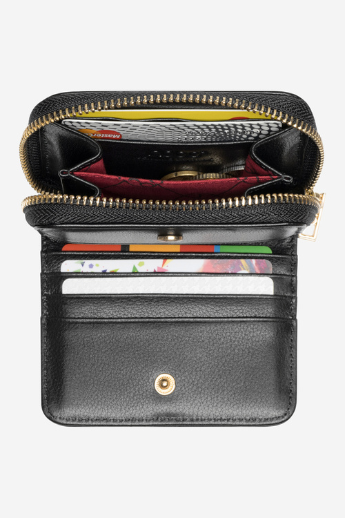 Dámska peňaženka z prírodnej kože Malá Nobo NPUR-LR0021-C020 Čierna