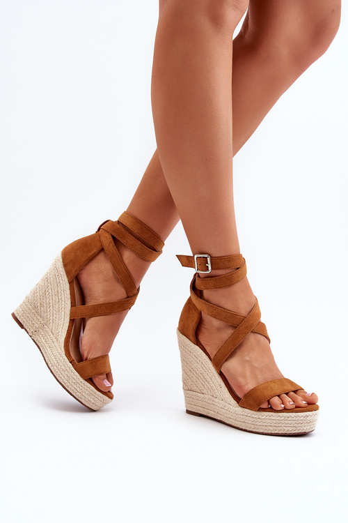 Sandále Na Kotúčik S Plechovkou Hnedé Salthe