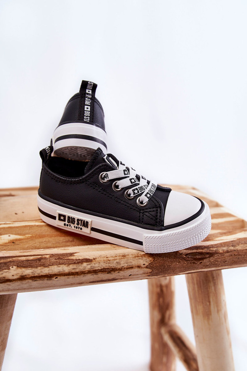 Dětské kožené tenisky BIG STAR KK374043 Černý a bílý