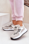Športové Topánky Sneakers Dámske Na Platforme Leopard Bielo-Bežové Pumbes