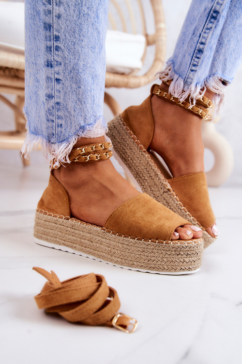 Espadrilky Sandály Na Platformě Camel Jeannie