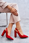 Červené čerpadlá Alanza High -Heeled