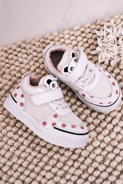 Dětská Sportovní Obuv S Pandou Bílé Růžové Chico