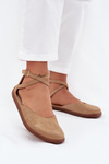 Semišové Baleríny Dámské Barefoot S Pásky Zazoo 191 Béžové