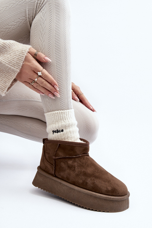 Dámské zimní boty na tlusté podrážce tmavě zelené Caliksa