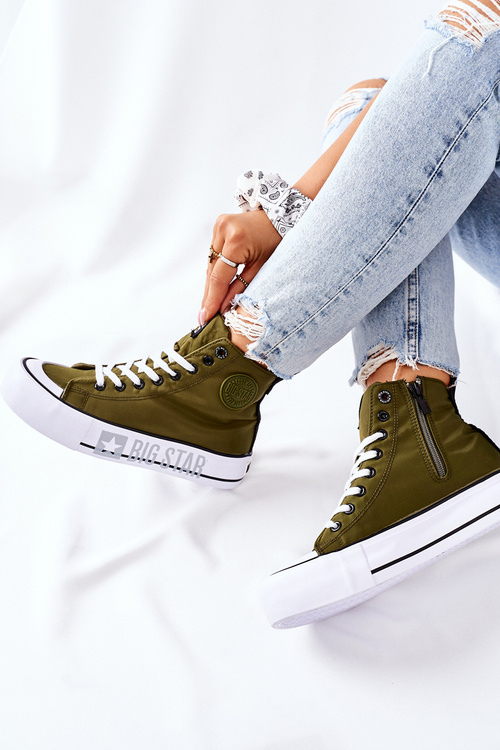 Vysoké Tenisky Na Platformě Big Star II274018 Khaki