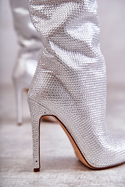 Módne topánky na špendlíku so zirkónmi strieborná lovisa