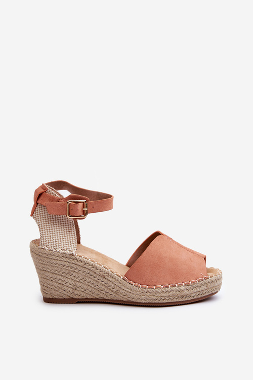 Pohodlné dámské sandály na klínu Světle růžová Dellia