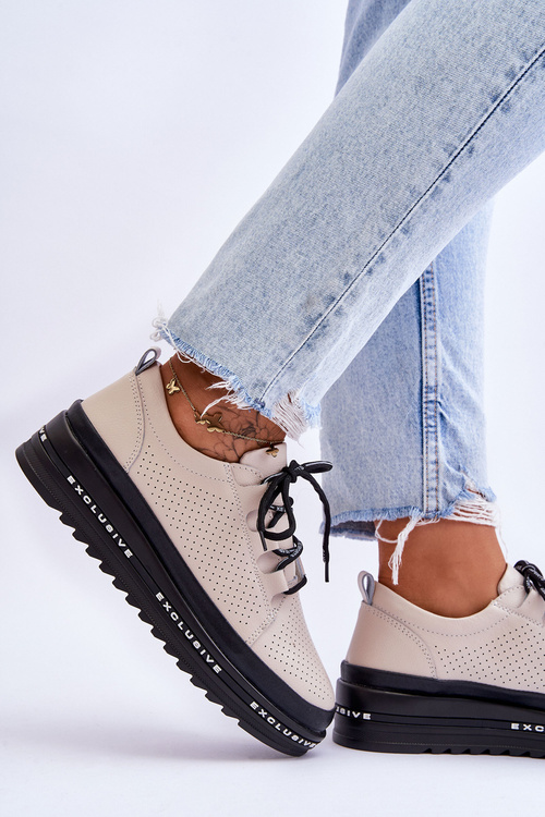 Leonor Openwork Leather Sports Shoe Leonor