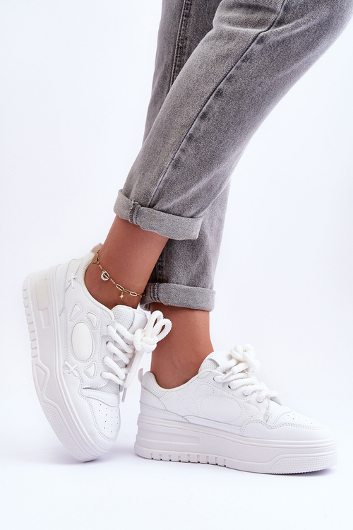 Dámske tenisky na platforme White Finos