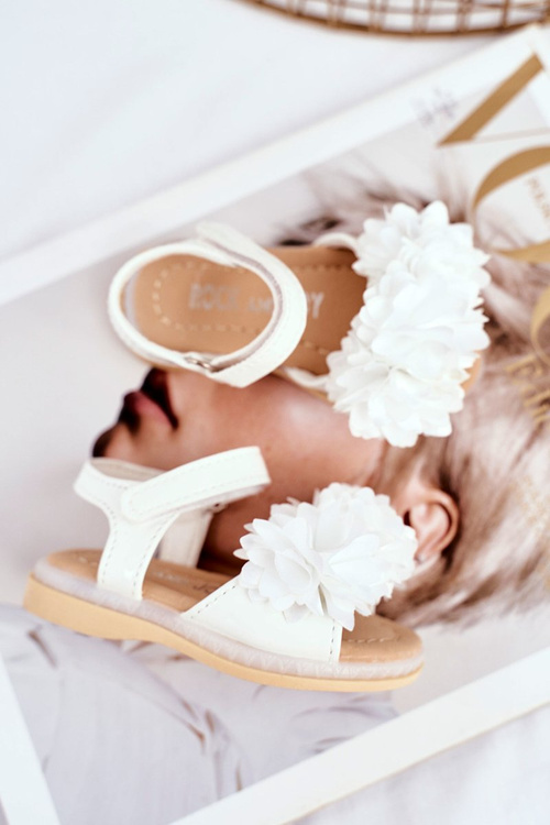 Dětské Sandály se Suchým Zipem Zářící Bílé Milena