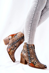 Lewski Cowboy Boots Orange-Blue Snake Pattern EV28
