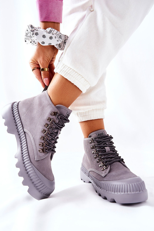 Kožené Turistické Boty Big Star II274365 šedé