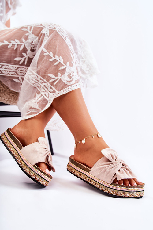 Dámské Pantofle Na Masivní Platformě Béžove Terisa