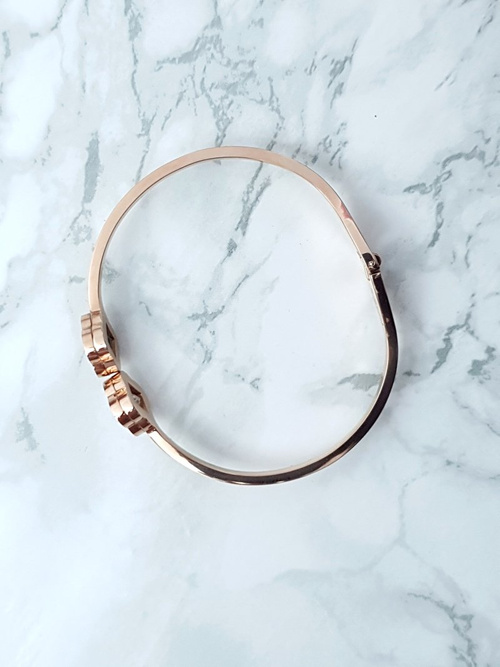 Dámský Náramek Ocel se dvěma zirkony růžové zlato Beluci