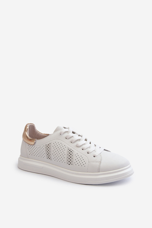 Biela dámska kožená obuv S.Barski LR760