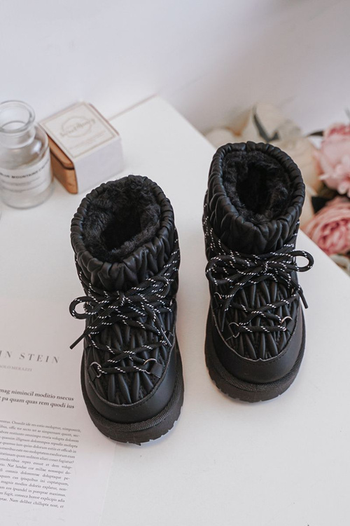 Detské Zimné Topánky S Hrubou Podšivkou Čierne Nastira