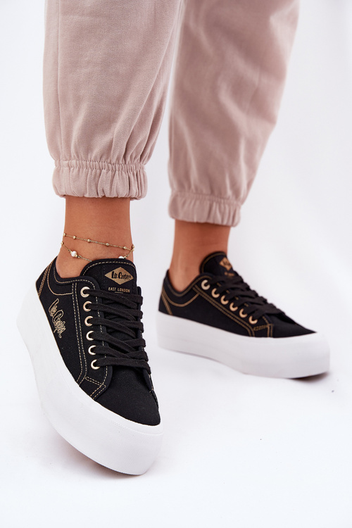 Dámské textilní tenisky na platformě Lee Cooper LCW-25-31-3431L černé