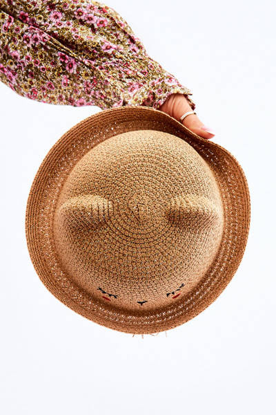 Detský klobúk s béžovým medveďom