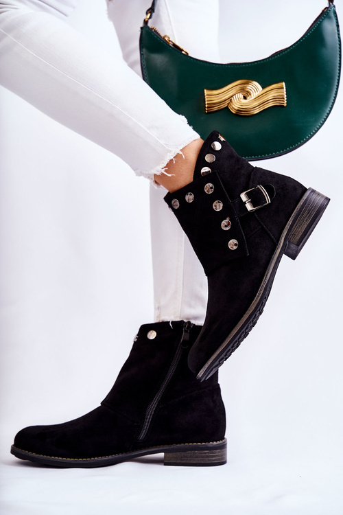 Dámské semišové boty S. Barski Black Merk