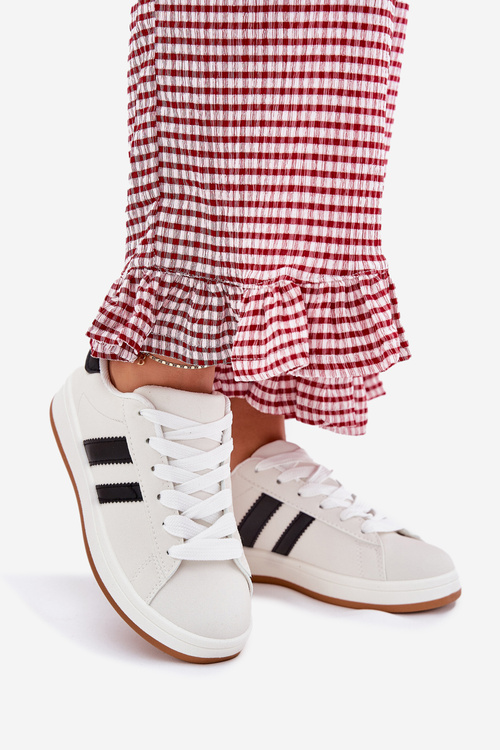 Dámské Sportovní Sneakersy Z Eko Kůže Bílé Ravina