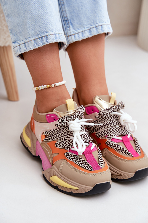 Dámske Športové Sneakers S Dvojitým Šnurovaním Khaki Samoles