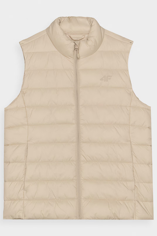 Dámský Péřový Bezrukávník S Límcem 4F Béžový 4FWAW24TVJAF139-83S