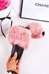 Dětské Pantofle S Kožešinou Růžové Fashionista