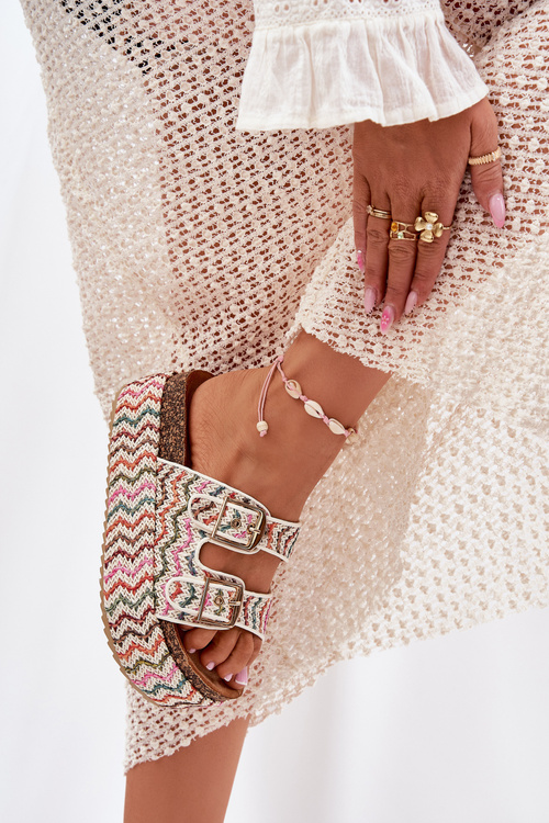 Dámské Sandály Na Masivní Platformě S Pletením A Přezkami Multikolor