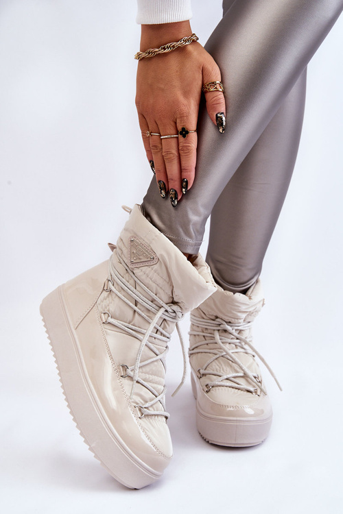 Dámske módne snehové topánky čipk