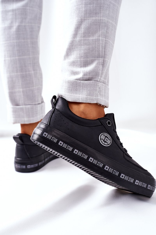 Kožené tenisky na čiernej platforme Big Star II274074