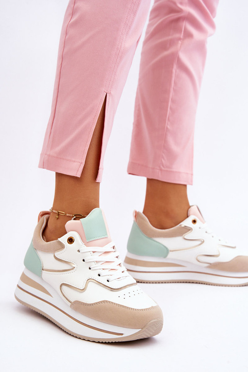 Módní sportovní obuv bílé a béžové Roen