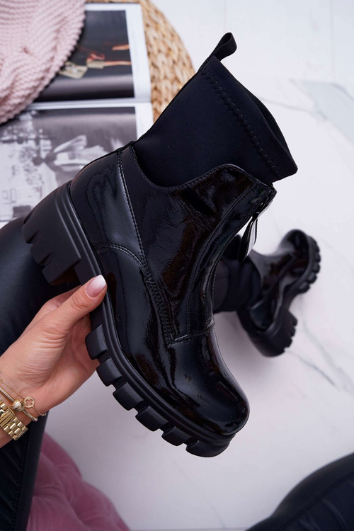 Dámska plochá päta žien Black Emelia